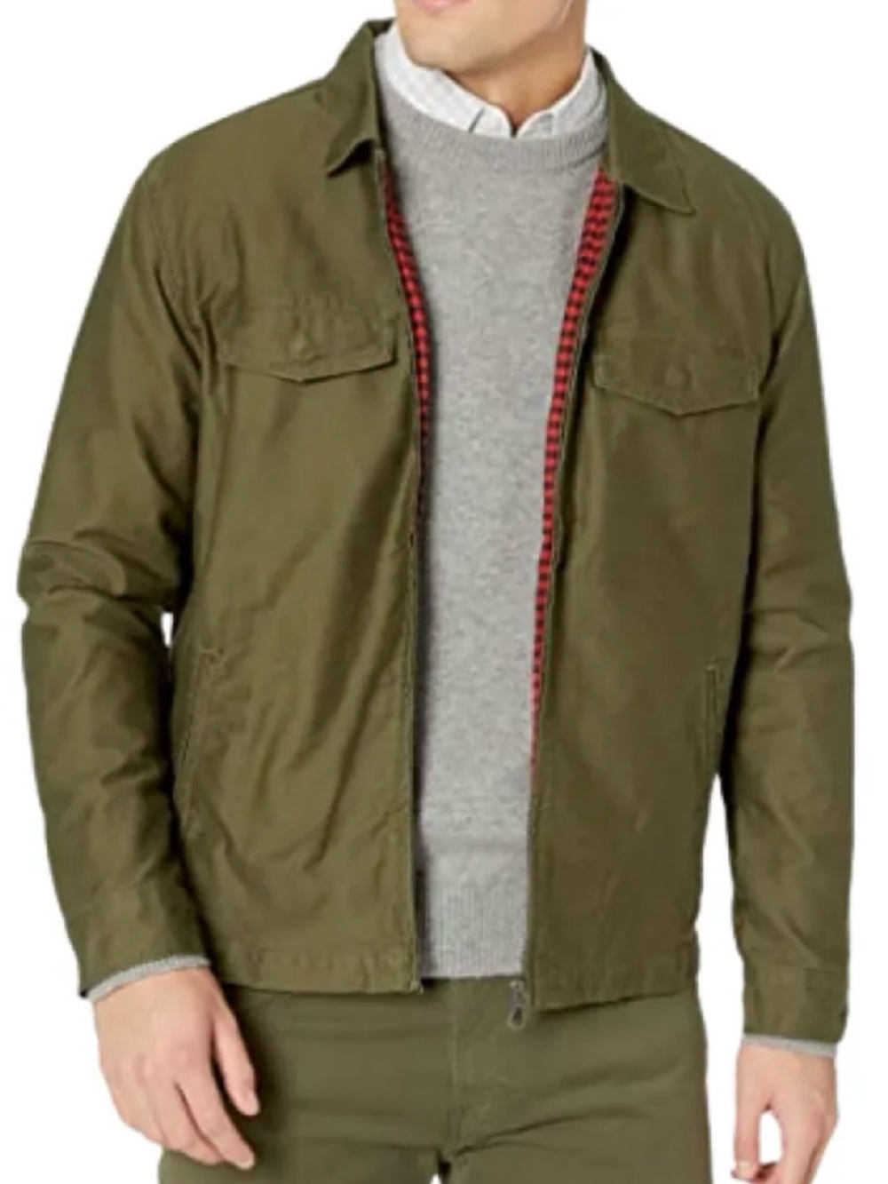 Levi's Olive Green Field Jacket with Red Trim